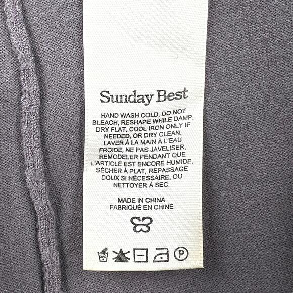 ARITZIA SUNDAY BEST Posie Pant Medium Purple Gray Pull on Stretch Knit Flare - Picture 8 of 16